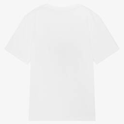 BOSS-تيشيرت تينز ولادي قطن لون أبيض | Childrensalon Outlet