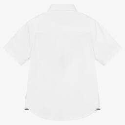 BOSS-Белая рубашка из хлопка оксфорд | Childrensalon Outlet