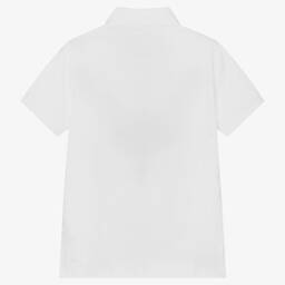 BOSS-توب بولو تينز ولادي قطن بيكيه لون أبيض | Childrensalon Outlet