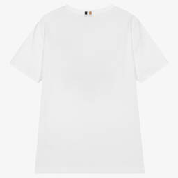 BOSS-Teen Boys White Cotton T-Shirt | Childrensalon Outlet