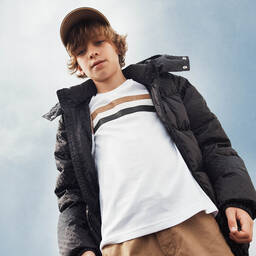 BOSS-Белая хлопковая футболка для мальчиков-подростков | Childrensalon Outlet