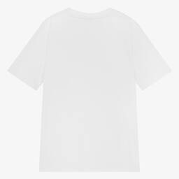 بوس-تيشيرت قطن جيرسي لون أبيض للمراهقين | Childrensalon Outlet