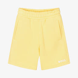 BOSS-Желтые хлопковые шорты | Childrensalon Outlet