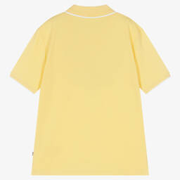 BOSS-Желтая рубашка поло из хлопка пике | Childrensalon Outlet