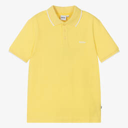 BOSS-توب بولو قطن بيكيه لون أصفر للمراهقين | Childrensalon Outlet