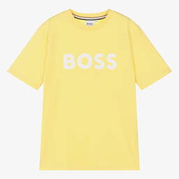 BOSS-Желтая хлопковая футболка для мальчиков-подростков | Childrensalon Outlet