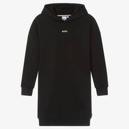 BOSS-Teen Girls Black Cotton Sweatshirt Dress | Childrensalon Outlet