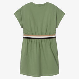 BOSS-Teen Girls Green Cotton Logo Dress | Childrensalon Outlet