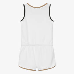 BOSS-Teen Girls White Cotton Playsuit | Childrensalon Outlet