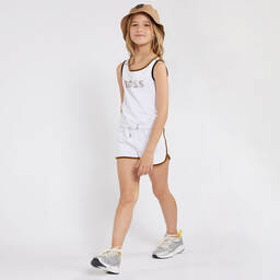 BOSS-Teen Girls White Cotton Playsuit | Childrensalon Outlet