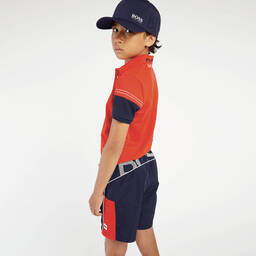 BOSS-Teen Navy Blue Logo Shorts | Childrensalon Outlet