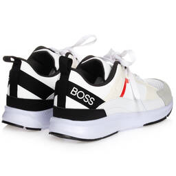 BOSS-ترينرز تينز ولادي جلد صناعي لون أبيض | Childrensalon Outlet