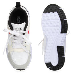 BOSS-ترينرز تينز ولادي جلد صناعي لون أبيض | Childrensalon Outlet