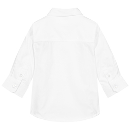 BOSS-White Cotton Logo Baby Shirt | Childrensalon Outlet
