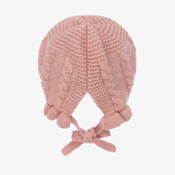 Bowtique London-Baby Girls Pink Knit Bonnet | Childrensalon Outlet