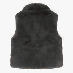 Bowtique London-Girls Dark Grey Faux Fur Gilet | Childrensalon Outlet