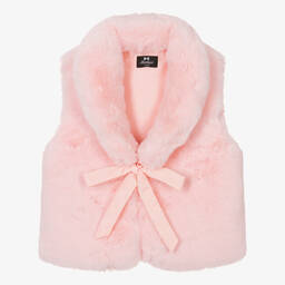 Bowtique London-Girls Pink Faux Fur Gilet | Childrensalon Outlet