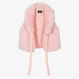 Bowtique London-Girls Pink Faux Fur Gilet | Childrensalon Outlet