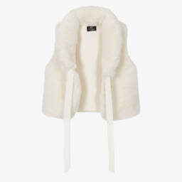 Bowtique London-Girls Soft Ivory Faux Fur Vest | Childrensalon Outlet