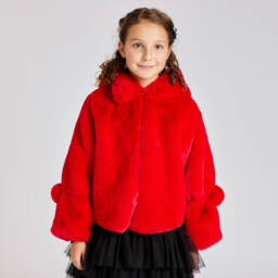 Bowtique London-Красная куртка из искусственного меха с капюшоном | Childrensalon Outlet