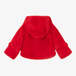 Bowtique London-Красная куртка из искусственного меха с капюшоном | Childrensalon Outlet