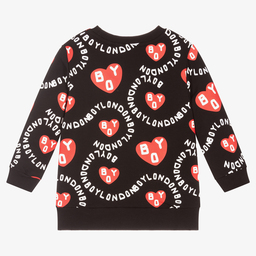 BOY London-Черно-красный свитшот с сердечками | Childrensalon Outlet