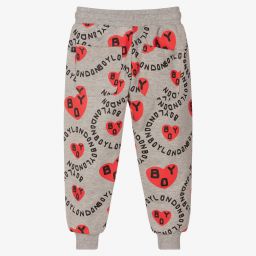 BOY London-Grey & Red Heart Logo Joggers | Childrensalon Outlet