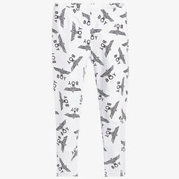 BOY London White Logo Printed Leggings Childrensalon Outlet