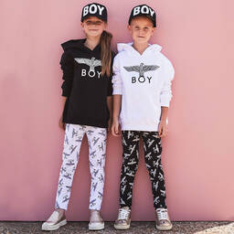 BOY London-White Logo Printed Leggings | Childrensalon Outlet