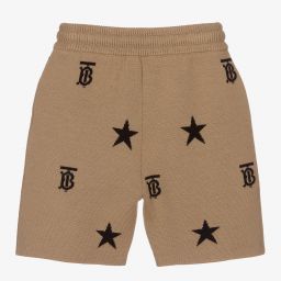 Burberry-Beige Wool Monogram Shorts | Childrensalon Outlet