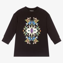 بربري-فستان قطن جيرسي لون أسود | Childrensalon Outlet