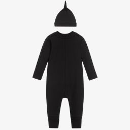 بربري-طقم هدية أوفرول رومبر قطن عضوي لون أسود | Childrensalon Outlet