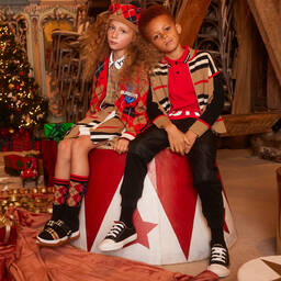 Burberry-جوغرز مونوغرام قطن مبطن لون أسود للأولاد | Childrensalon Outlet