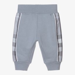 Burberry-Blue Cotton Baby Joggers | Childrensalon Outlet