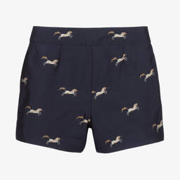 Burberry-Blue Wool & Silk Shorts | Childrensalon Outlet