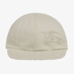 Burberry-Серая хлопковая двусторонняя кепка в клетку | Childrensalon Outlet