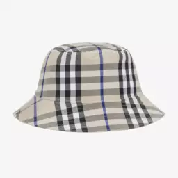 Burberry-Boys Beige Check Sun Hat | Childrensalon Outlet