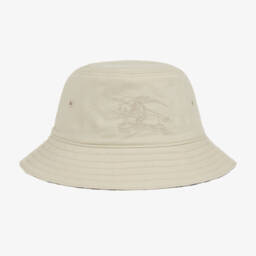 Burberry-Boys Beige Check Sun Hat | Childrensalon Outlet