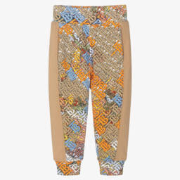 Burberry-Boys Beige Cotton Monogram Trousers | Childrensalon Outlet