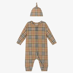 Burberry-Boys Beige Cozy Cotton Set | Childrensalon Outlet
