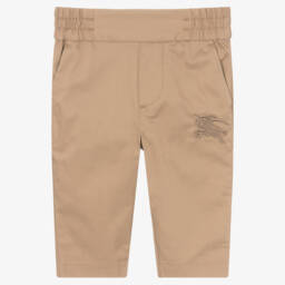 Burberry-Бежевые твиловые брюки для мальчиков | Childrensalon Outlet