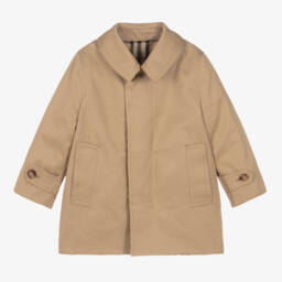 Burberry-معطف سيارة بيج قابل للعكس للأولاد | Childrensalon Outlet