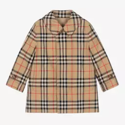 Burberry-معطف سيارة بيج قابل للعكس للأولاد | Childrensalon Outlet