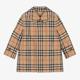 Burberry-معطف سيارة بيج قابل للعكس للأولاد | Childrensalon Outlet