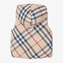 Burberry-Boys Beige Reversible Padded Gilet | Childrensalon Outlet