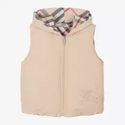 Burberry-Boys Beige Reversible Padded Gilet | Childrensalon Outlet