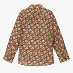Burberry-Boys Beige Silk-Blend Button-Up | Childrensalon Outlet