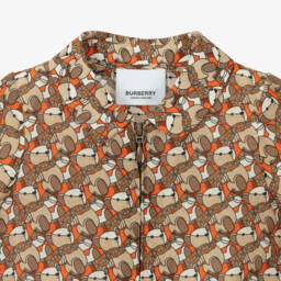 Burberry-Шорты из шелковой смеси бежевые для мальчиков | Childrensalon Outlet