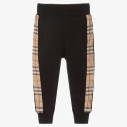 Burberry-Черные хлопковые джоггеры в клетку | Childrensalon Outlet