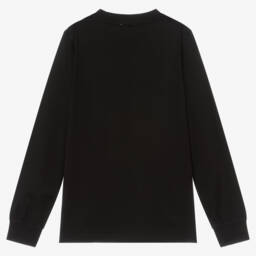 Burberry-تيشيرت قطن أسود للأولاد مع تصميم دب | Childrensalon Outlet